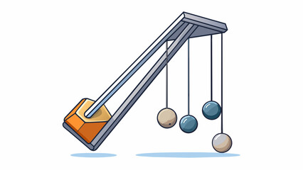 Aufkleber - A homemade pendulum is crafted by attaching a weight such as a paperclip or a rock to a piece of string. When held at one end and released the weight. Cartoon Vector.