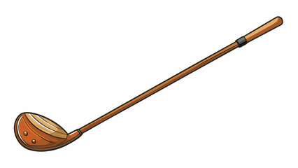 Poster - A hybrid golf club combining elements of both a wood and an iron. The club showcases a blending of the two materials with a wooden shaft and an iron. Cartoon Vector.