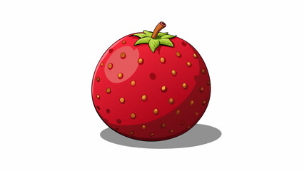 Aufkleber - A juicy round fruit with a deep red color and a slightly tart taste covered in tiny delicate seeds that burst with each bite.  on white background . Cartoon Vector.