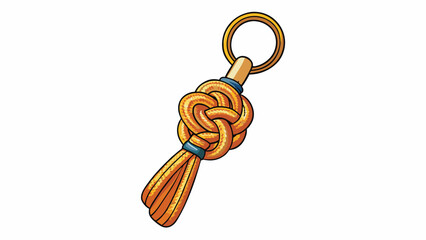 Aufkleber - A keychain adorned with a small decorative knot made from sy durable parachute cord. The cord is lightweight and easy to carry making it a useful. Cartoon Vector.