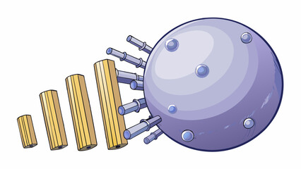 Poster - A large solid sphere with a perfectly smooth surface and finger holes into the top. When thrown with force this ball rolls in a straight line and. Cartoon Vector.