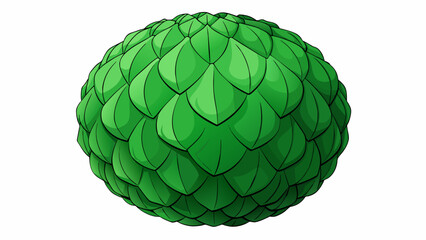 Poster - A large roundshaped object with tightlypacked deep green leaves. Its firm leaves have a wavy texture and a slightly sweet flavor.  on white. Cartoon Vector.