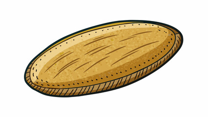 Poster - A larger ovalshaped seed with a rough textured surface and a slight curve in the middle resembling a tiny cricket bat.  on white background . Cartoon Vector.