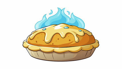 Aufkleber - A light airy dollop melting on top of a steaming baked potato adding a touch of decadence to the otherwise plain side dish.  on white background . Cartoon Vector.