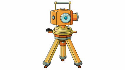 Poster - A magnetic instrument with two arms and a circular dial used by surveyors and engineers to accurately determine angles and directions.  on white. Cartoon Vector.