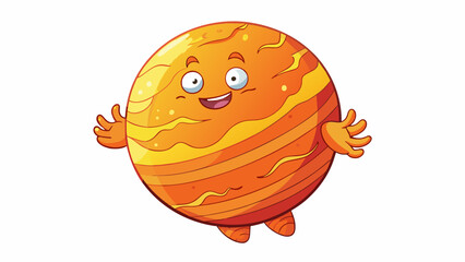 Poster - A majestic gaseous giant that gives off more heat than it receives from the sun causing it to glow and emit its own light. This phenomenon is known as. Cartoon Vector.
