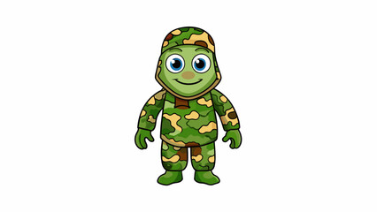 Aufkleber - A master of camouflage able to change its skin color and texture to blend into its surroundings and hide from predators.  on white background . Cartoon Vector.