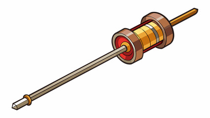 Poster - A metal rod with a comfortable grip handle and adjustable length great for cooking kabobs on a bonfire.  on white background . Cartoon Vector.