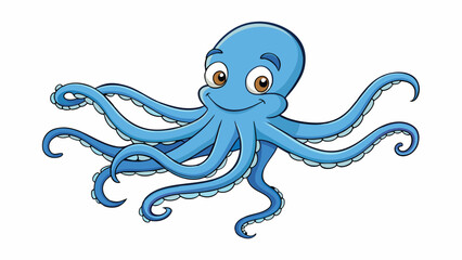 Poster - A master of disguise the octopus smoothly glided through the water like a ghost its flexible body moving with graceful ease. As it shifted from rock. Cartoon Vector.
