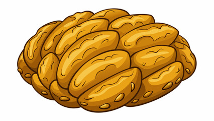 Fototapete - A of goldenbrown ovalshaped nuts nestled inside a spiky rough exterior. Each nut is slightly uneven with a bumpy texture and a slight curve. They fit. Cartoon Vector.