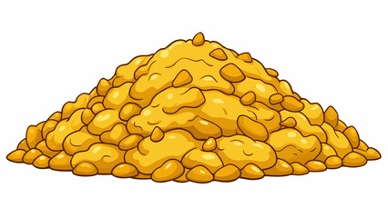 Fototapete - A pile of golden fluffy grains that have been boiled and then drained leaving a light and airy texture. They have a slightly nutty and earthy taste.. Cartoon Vector.