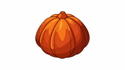 Wall Mural - A plump bulbous object with a deep rich hue that resembles the color of autumn leaves.  on white background . Cartoon Vector.