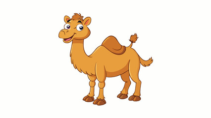 Poster - A plump docile animal with a comical expression and a playful personality. Its hump may not be as pronounced as other camels but it still provides. Cartoon Vector.