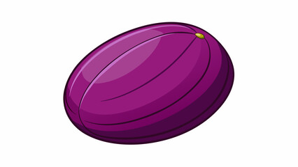 Poster - A plump ovalshaped fruit with a smooth dark purple skin. It has a slightly spongy texture when cooked and is typically into slices for grilling or. Cartoon Vector.
