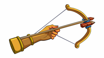 Poster - A recurve bow is designed to be shot using the split finger grip technique where the index and middle fingers grip the bowstring while the third. Cartoon Vector.