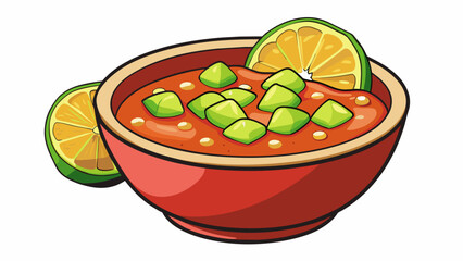 Aufkleber - A refreshing and crisp salsa made with diced cucumbers cilantro and lime juice. The combination of cool and fresh ingredients creates a light and. Cartoon Vector.