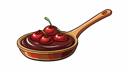 Poster - A rich dark syrup with a bold deep flavor of caramelized cherries. Its thick consistency coats your tongue with a decadent sweetness and its intense. Cartoon Vector.