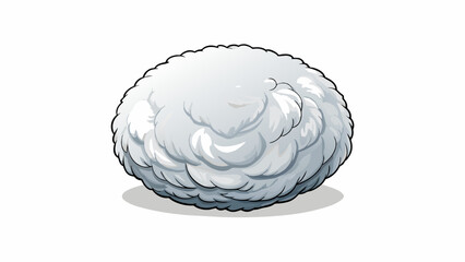 Poster - a round fluffy ball of flaked white material reminiscent of a freshly fallen snowball but with a swe