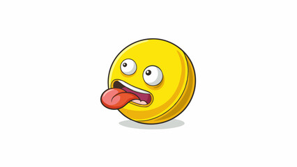 Poster - A round yellowshaped piece of candy with a sour powder coating. As soon as you place it on your tongue it immediately puckers your lips and makes your. Cartoon Vector.