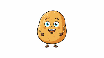 Aufkleber - A root vegetable with a light brown skin potato has a dense and starchy that is highly versatile in the kitchen. Its neutral taste makes it a popular. Cartoon Vector.