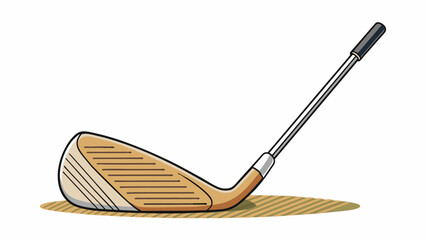 Poster - A sand wedge has a thin slightly curved top line that helps golfers aim at their target while preparing for the shot. Its wide sole and low bounce. Cartoon Vector.