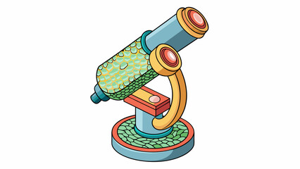 Fototapete - A simple handheld microscope that fits in the palm of your hand. The object being observed is a strand of human hair which appears to be thick and. Cartoon Vector.