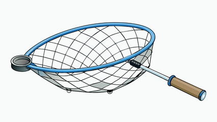 Poster - A simple cast net made of fine nylon mesh folded into a circular shape with weights distributed evenly along the edges. This type of net is commonly. Cartoon Vector.
