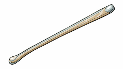 Aufkleber - A single long and narrow stick with a silvery metallic sheen almost glowing in the sunlight. Unlike traditional crayons it has a smooth and creamy. Cartoon Vector.