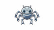 A small furry creature with multiple arms and legs each one ending in sharp pointed claws. Its sleek metallic body gives off a faint shimmer in the. Cartoon Vector.