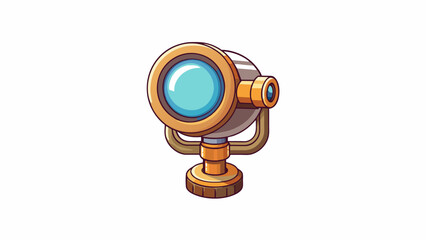Poster - A small glass lens attached to metal frame used to view tiny objects in great detail. The lens magnifies the object allowing for the observation of. Cartoon Vector.
