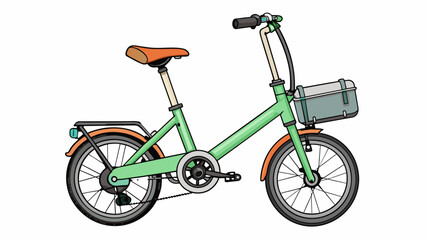 Poster - A small foldable bicycle perfect for urban commuting. Its frame is lightweight and made of aluminum with small wheels and a compact design. The pedals. Cartoon Vector.