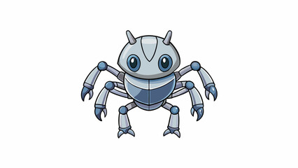 Poster - A small furry creature with multiple arms and legs each one ending in sharp pointed claws. Its sleek metallic body gives off a faint shimmer in the. Cartoon Vector.