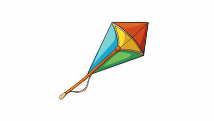 Poster - A small handheld kite with a long tail that twirls in the breeze. It has a simple design and comes in a variety of colors making it easy to spot in. Cartoon Vector.