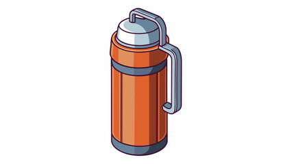 Poster - A small versatile thermos with a builtin handle and a spout for pouring. Its compact size makes it perfect for backpacking trips and its ability to. Cartoon Vector.