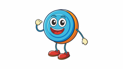 Sticker - A soft and squishy Yoyo made of rubber shaped like a cartoon character. Its wide round shape makes it great for beginners to learn basic tricks like. Cartoon Vector.