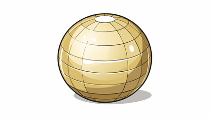 Poster - A solid weighty sphere crafted from polished ivory its smooth surface shining in the overhead lights of the billiards hall.  on white background . Cartoon Vector.