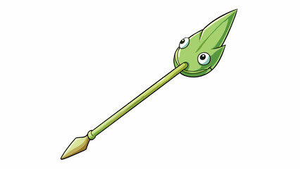 Aufkleber - A spearshaped vegetable with a pale green color and a slight bend near the top like a tiny fishing rod ready to catch soing.  on white background . Cartoon Vector.