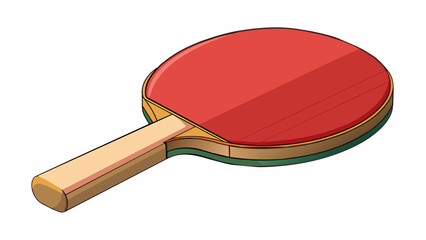 Canvas Print - A table tennis racket is a lightweight paddle used to hit a small hollow ball across a table. It has a flat rectangular surface made of rubber with a. Cartoon Vector.