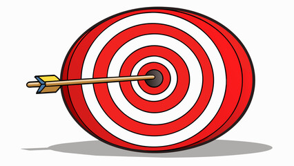 Poster - A target that looks like a dartboard with a red and white bullseye in the center and alternating bands of black and white. The outermost band is the. Cartoon Vector.