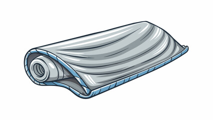 Aufkleber - A thin metalliclooking fabric with a shiny surface that is coated with a thin layer of insulation. It is designed to provide protection and warmth to. Cartoon Vector.