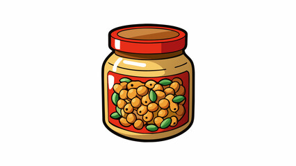 Poster - A traditional Asian ingredient made from fermented soybeans boasting a bold complex flavor and a slightly thick consistency.  on white background . Cartoon Vector.