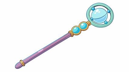 Poster - A traditional bubble wand is made of simple wire with a larger loop at the bottom and a smaller one at the top. This classic design allows for easy. Cartoon Vector.