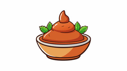 Poster - A traditional sauce with a modern twist blending the earthiness of oregano and thyme with the freshness of mint and cilantro.  on white background . Cartoon Vector.