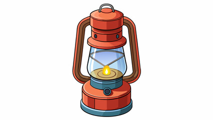 Poster - A traditional camping lantern with a twist this lantern features a sleek modern design. Its metal body is rustresistant and its glass globe provides. Cartoon Vector.