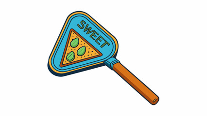 Poster - A triangular head with a teardrop design providing a larger sweet spot for more forgiving shots. The racket has a textured grip for enhanced. Cartoon Vector.