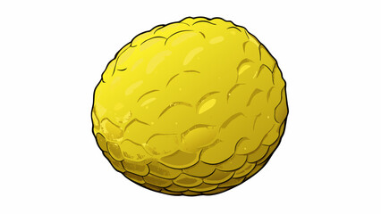 Poster - A yellow ovalshaped fruit with a textured bumpy skin and a sweet juicy center.  on white background . Cartoon Vector.