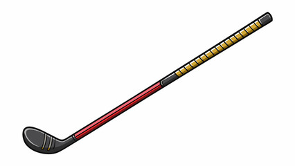 Aufkleber - An allblack ice hockey stick made for professional players measuring up to six feet in length. It has a stiff tapered shaft made of graphite for. Cartoon Vector.