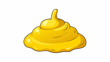 Fototapete - An opaque yellow sauce with a smooth velvety texture. Its mild heat creeps up on you starting with a subtle tingle on the tongue and building to a. Cartoon Vector.