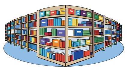 Poster - Another aspect of the web is its ability to store and share vast amounts of information. This can be represented by a virtual library or database with. Cartoon Vector.