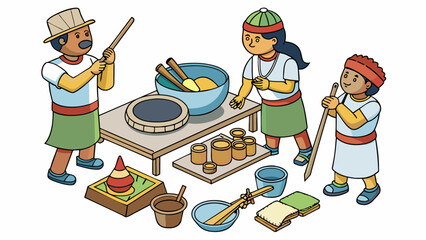 Poster - Anthropologists are interested in the material culture of a society which includes objects used for daily life such as bowls tools and clothing. These. Cartoon Vector.